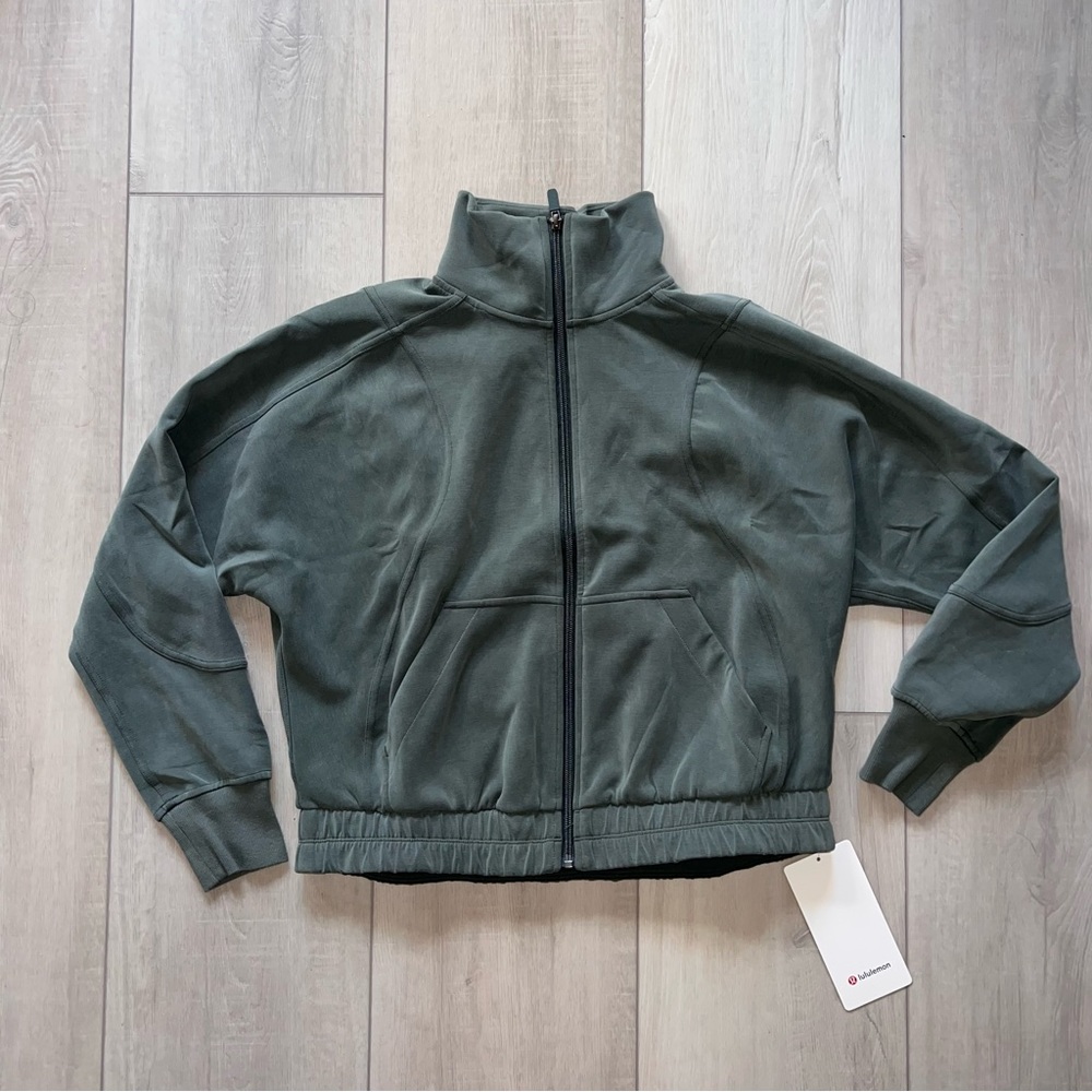 NWT Lululemon Brushed Softstreme Funnel-Neck Zip Up Smoked Spruce Size 6 SKSR